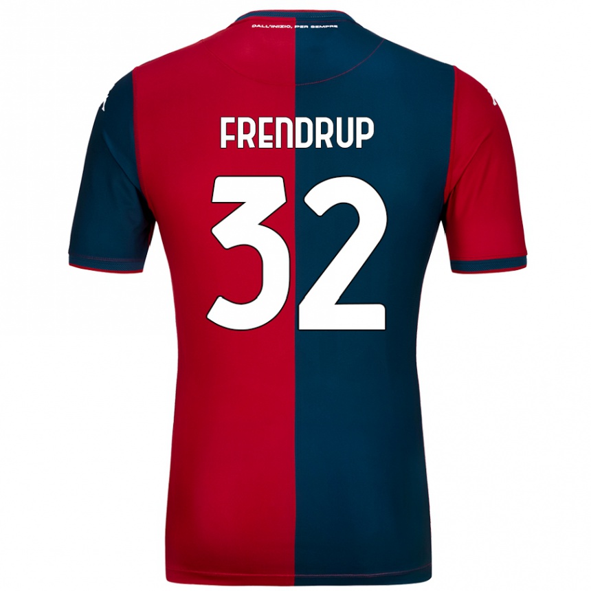 Kids Football Morten Frendrup #32 Red Dark Blue Home Jersey 2024/25 T-Shirt Australia