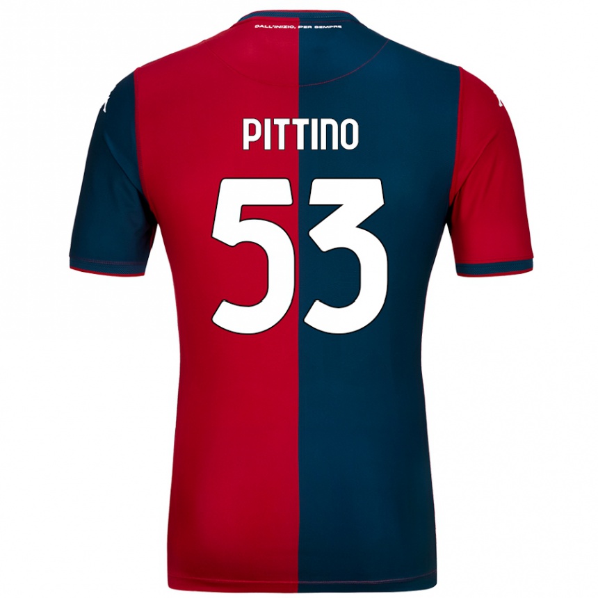 Kids Football Tommaso Pittino #53 Red Dark Blue Home Jersey 2024/25 T-Shirt Australia