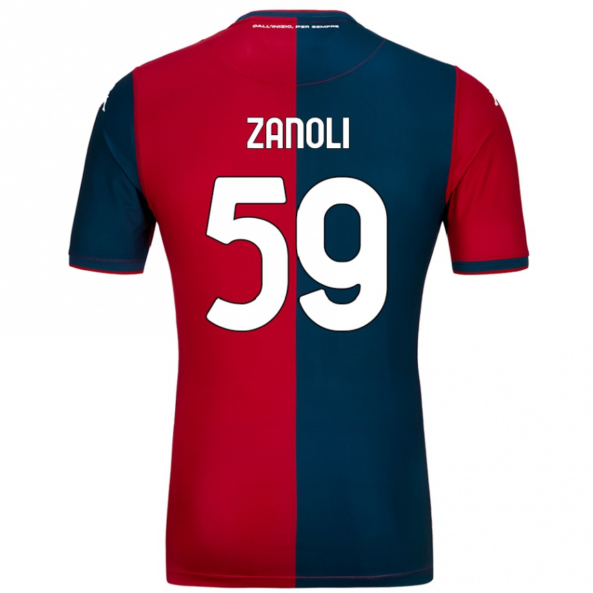 Kids Football Alessandro Zanoli #59 Red Dark Blue Home Jersey 2024/25 T-Shirt Australia