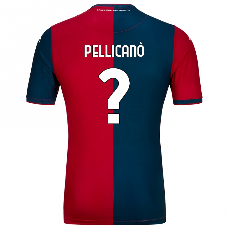 Kids Football Antonino Pellicanò #0 Red Dark Blue Home Jersey 2024/25 T-Shirt Australia