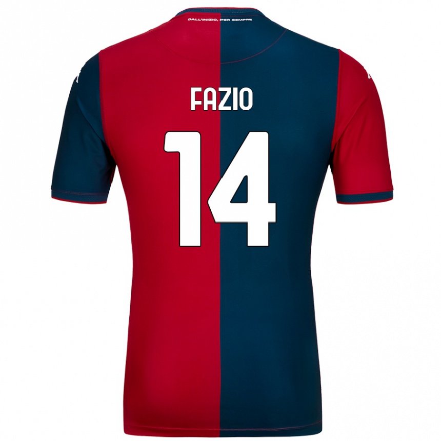 Kids Football Tommaso Fazio #14 Red Dark Blue Home Jersey 2024/25 T-Shirt Australia