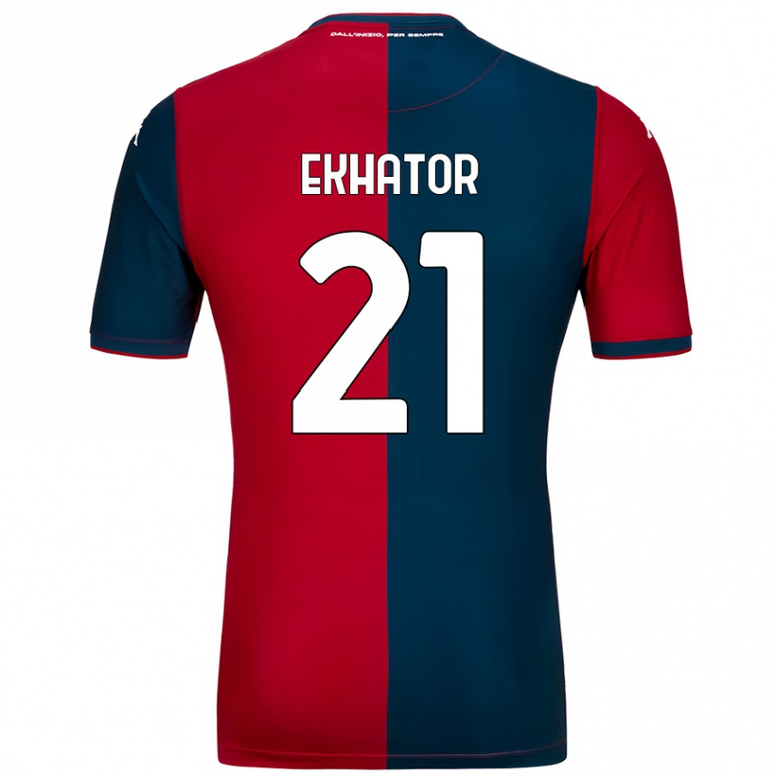 Kids Football Jeff Ekhator #21 Red Dark Blue Home Jersey 2024/25 T-Shirt Australia