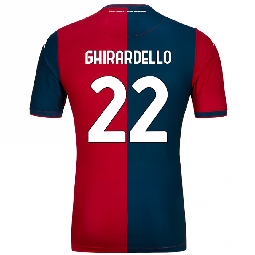 Kids Football Tommaso Ghirardello #22 Red Dark Blue Home Jersey 2024/25 T-Shirt Australia