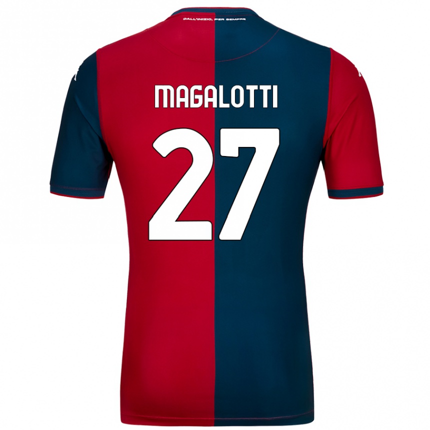 Kids Football Gabriele Magalotti #27 Red Dark Blue Home Jersey 2024/25 T-Shirt Australia