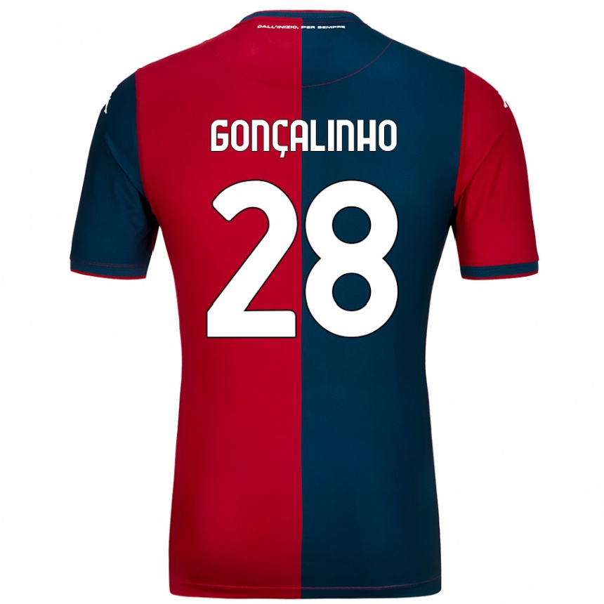 Kids Football João Gonçalinho #28 Red Dark Blue Home Jersey 2024/25 T-Shirt Australia