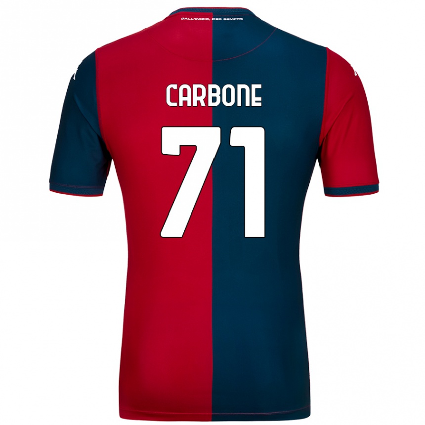 Kids Football Filippo Carbone #71 Red Dark Blue Home Jersey 2024/25 T-Shirt Australia