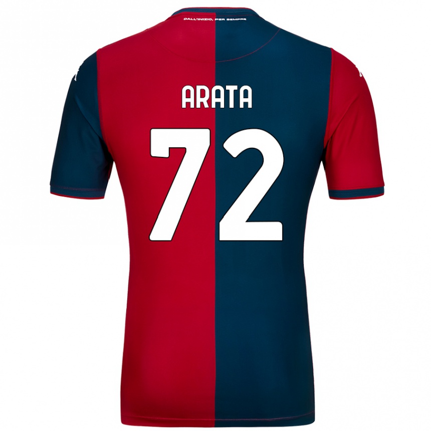 Kids Football Stefano Arata #72 Red Dark Blue Home Jersey 2024/25 T-Shirt Australia