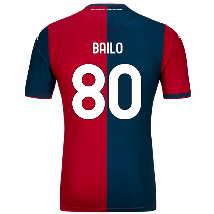 Kids Football Giorgio Bailo #80 Red Dark Blue Home Jersey 2024/25 T-Shirt Australia