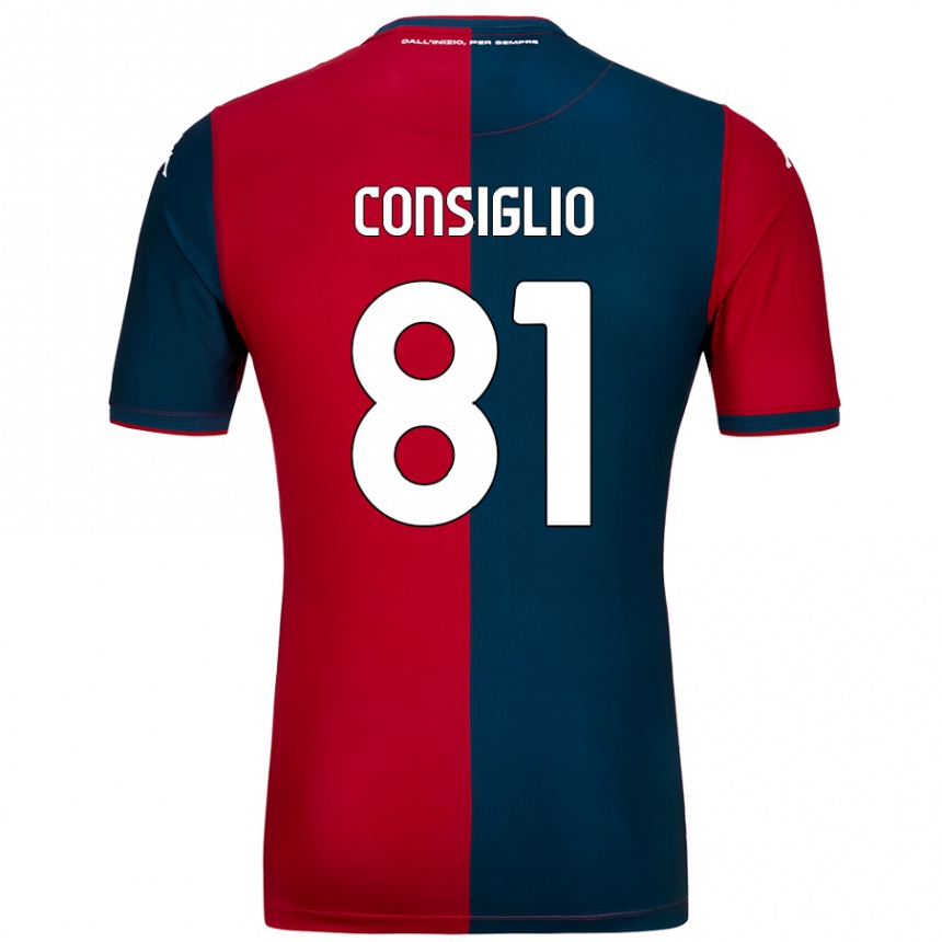 Kids Football Leonardo Consiglio #81 Red Dark Blue Home Jersey 2024/25 T-Shirt Australia