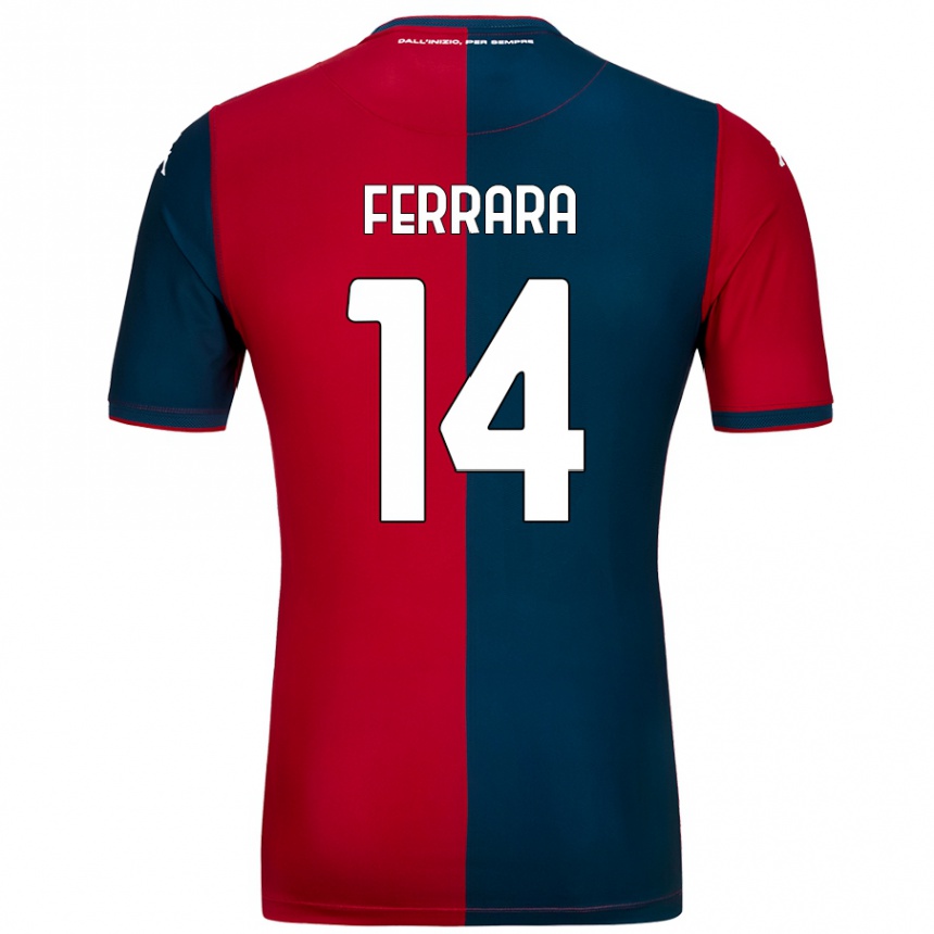 Kids Football Anastasia Ferrara #14 Red Dark Blue Home Jersey 2024/25 T-Shirt Australia