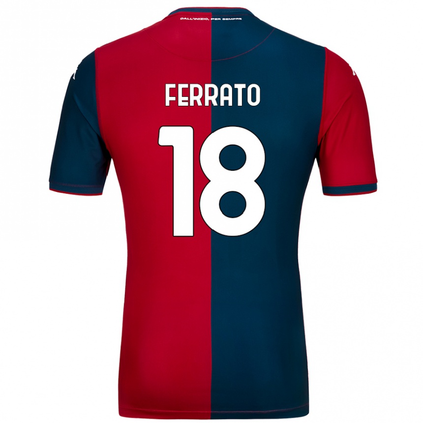 Kids Football Claudia Ferrato #18 Red Dark Blue Home Jersey 2024/25 T-Shirt Australia