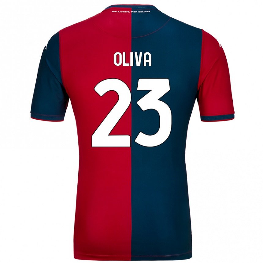 Kids Football Eleonora Oliva #23 Red Dark Blue Home Jersey 2024/25 T-Shirt Australia