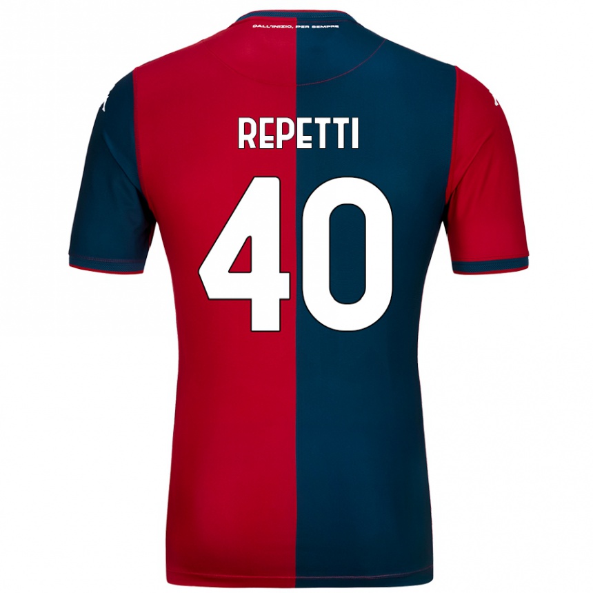 Kids Football Chiara Repetti #40 Red Dark Blue Home Jersey 2024/25 T-Shirt Australia