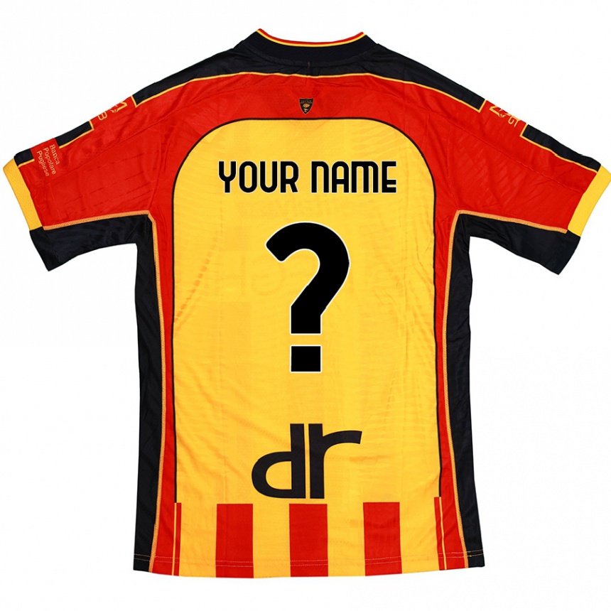 Kids Football Your Name #0 Yellow Red Home Jersey 2024/25 T-Shirt Australia