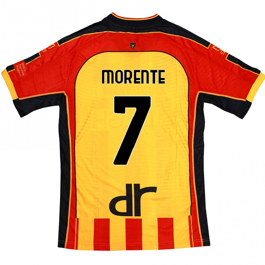 Kids Football Tete Morente #7 Yellow Red Home Jersey 2024/25 T-Shirt Australia