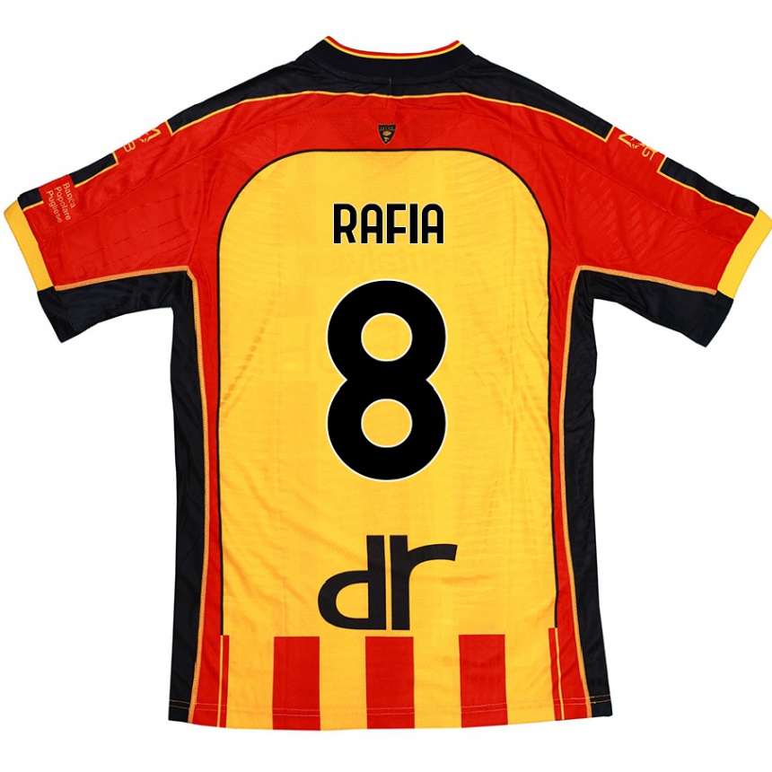 Kids Football Hamza Rafia #8 Yellow Red Home Jersey 2024/25 T-Shirt Australia