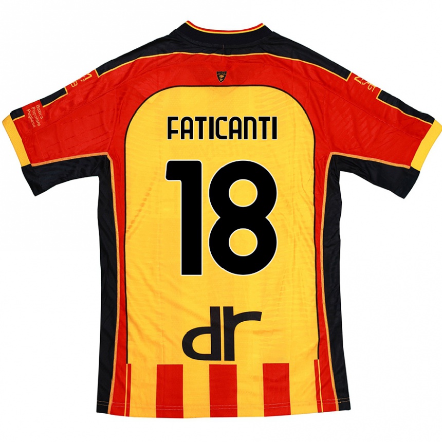 Kids Football Giacomo Faticanti #18 Yellow Red Home Jersey 2024/25 T-Shirt Australia