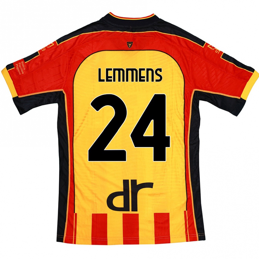 Kids Football Mats Lemmens #24 Yellow Red Home Jersey 2024/25 T-Shirt Australia