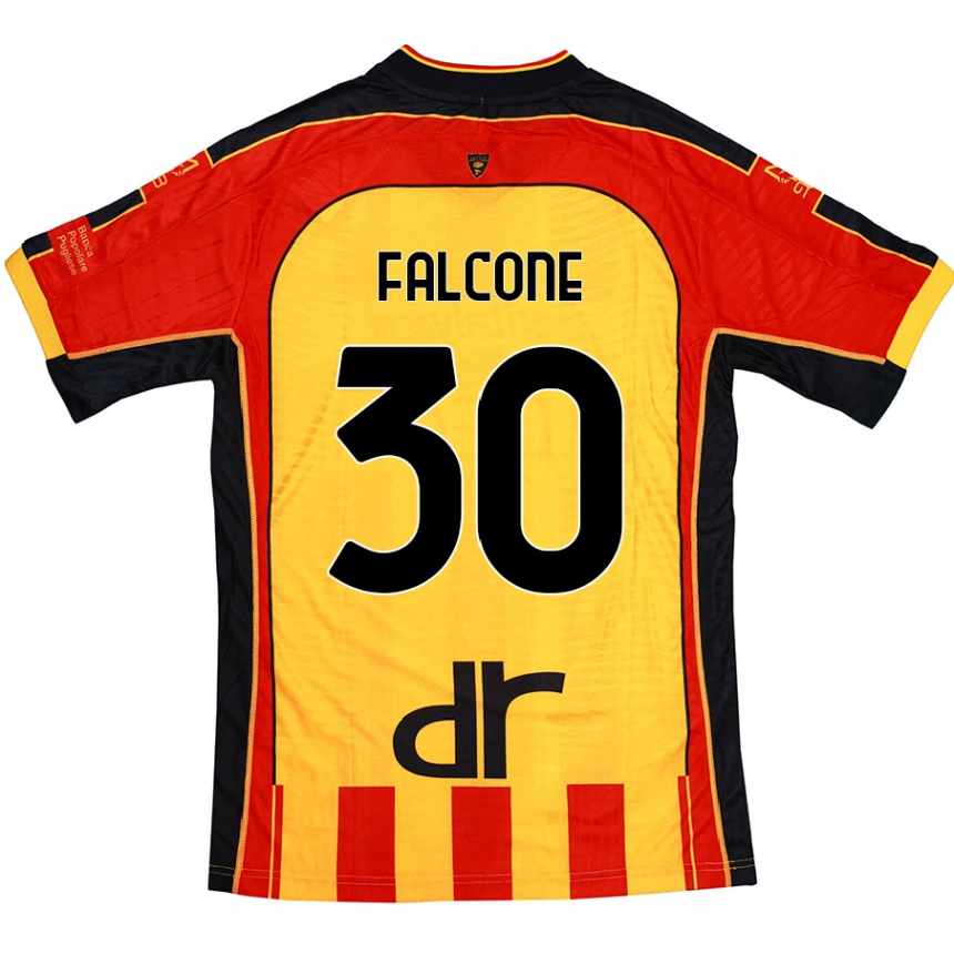 Kids Football Wladimiro Falcone #30 Yellow Red Home Jersey 2024/25 T-Shirt Australia