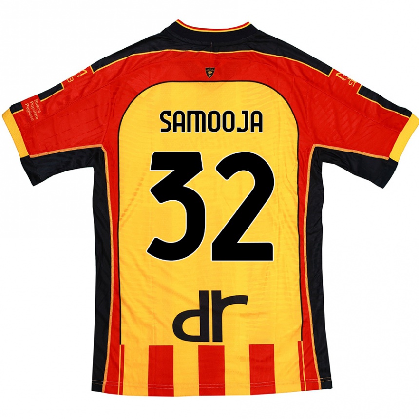 Kids Football Jasper Samooja #32 Yellow Red Home Jersey 2024/25 T-Shirt Australia