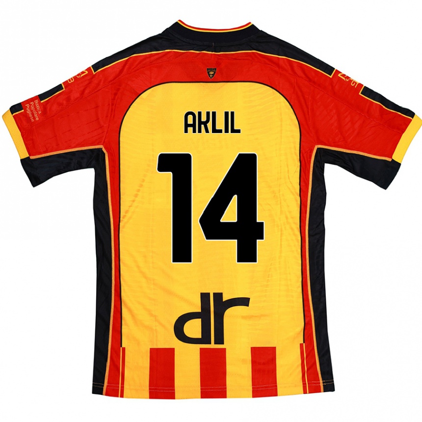 Kids Football Lino Aklil #14 Yellow Red Home Jersey 2024/25 T-Shirt Australia