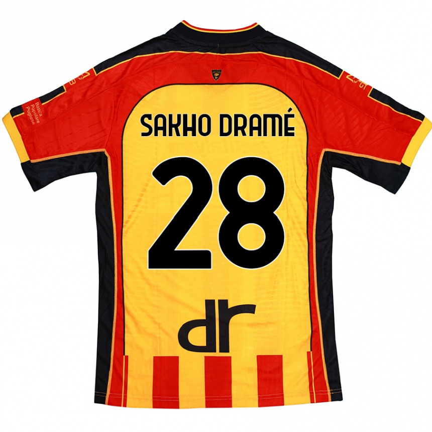 Kids Football Samba Sakho Dramé #28 Yellow Red Home Jersey 2024/25 T-Shirt Australia