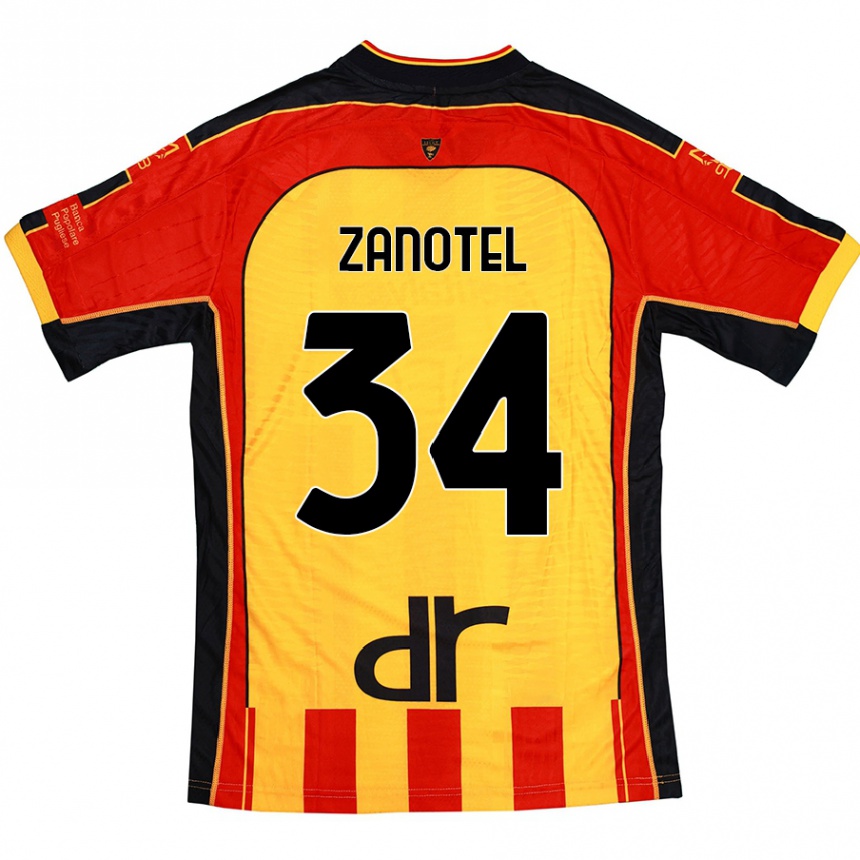 Kids Football Giovanni Zanotel #34 Yellow Red Home Jersey 2024/25 T-Shirt Australia