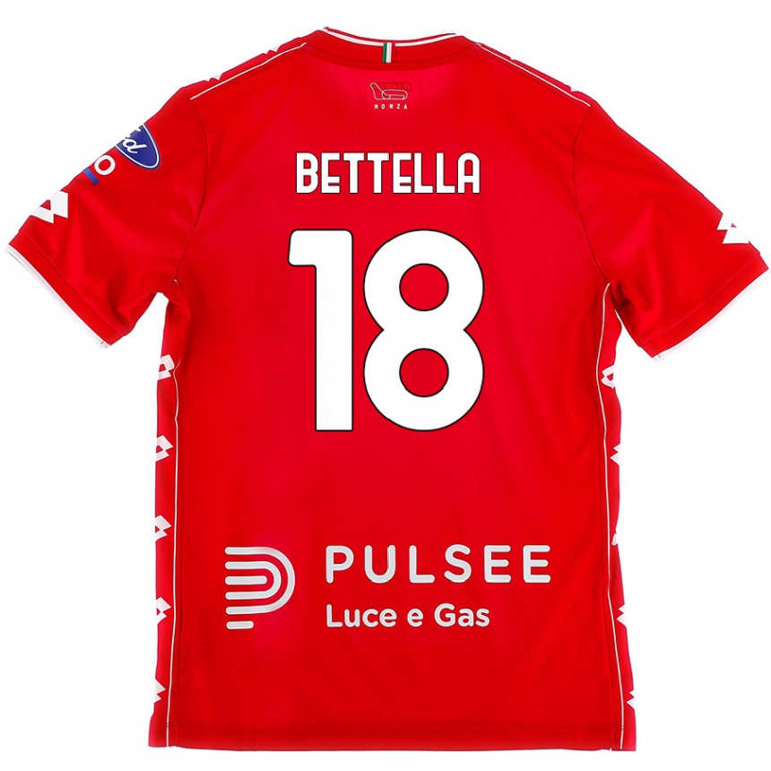 Kids Football Davide Bettella #18 Red White Home Jersey 2024/25 T-Shirt Australia