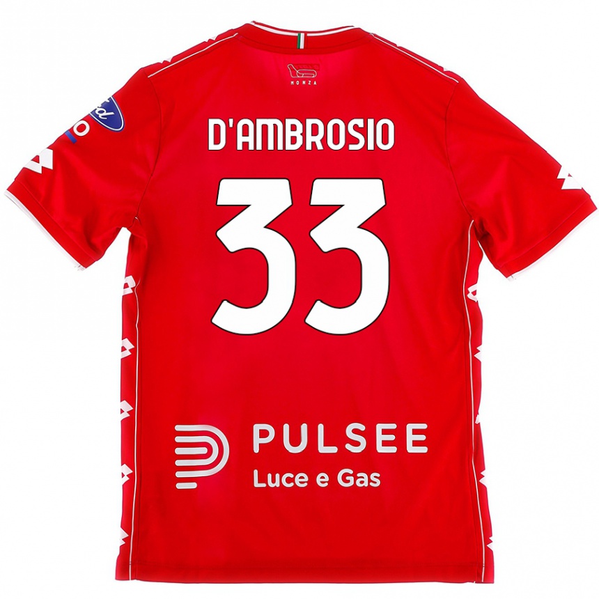 Kids Football Danilo D'ambrosio #33 Red White Home Jersey 2024/25 T-Shirt Australia