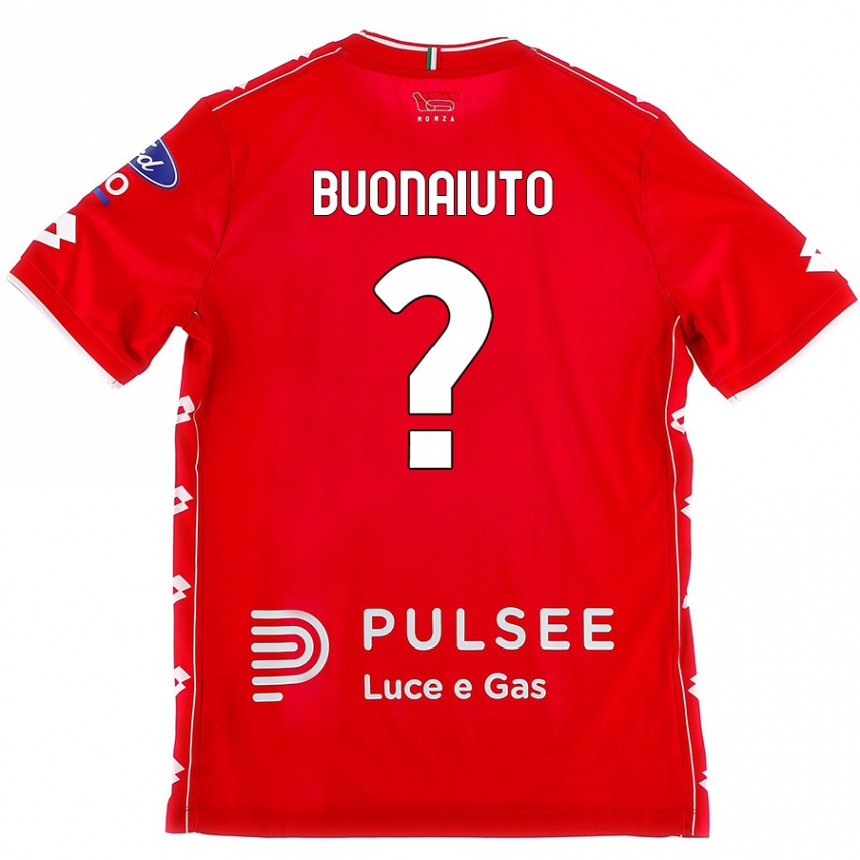 Kids Football Marco Buonaiuto #0 Red White Home Jersey 2024/25 T-Shirt Australia