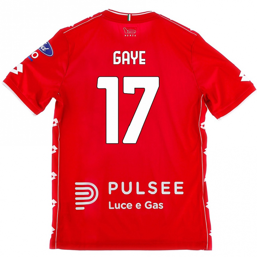 Kids Football Mamadou Gaye #17 Red White Home Jersey 2024/25 T-Shirt Australia