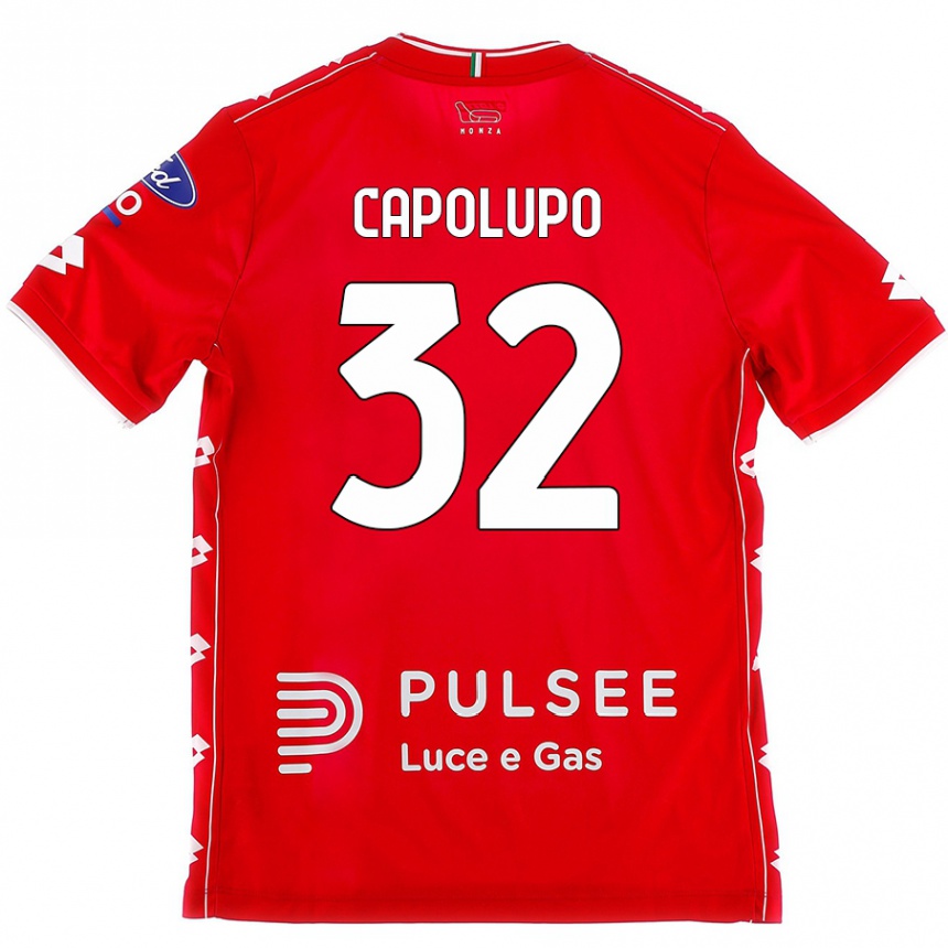 Kids Football Samuele Capolupo #32 Red White Home Jersey 2024/25 T-Shirt Australia