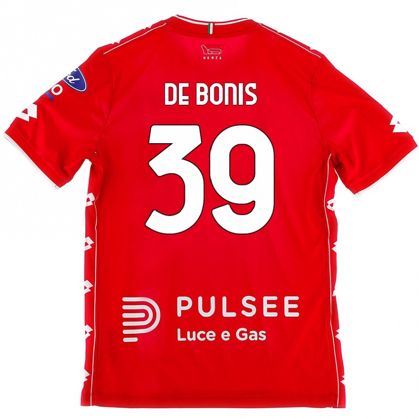 Kids Football Andrea De Bonis #39 Red White Home Jersey 2024/25 T-Shirt Australia