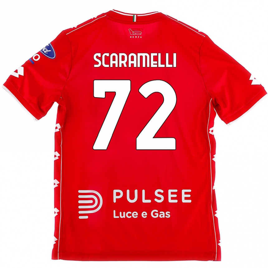 Kids Football Endris Scaramelli #72 Red White Home Jersey 2024/25 T-Shirt Australia