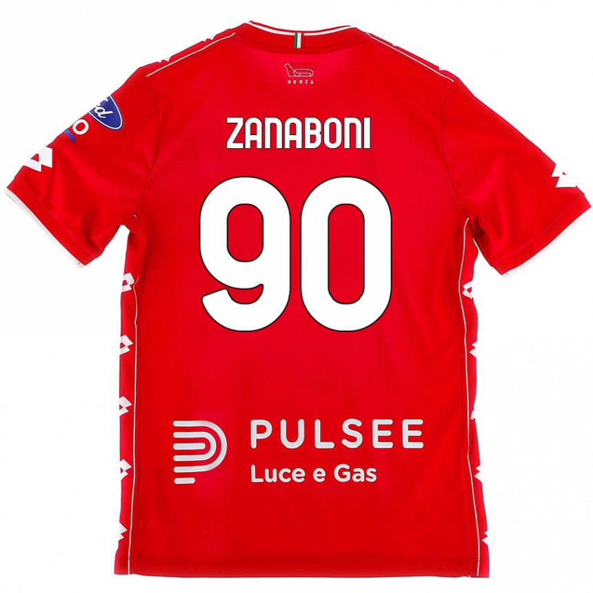 Kids Football Emanuele Zanaboni #90 Red White Home Jersey 2024/25 T-Shirt Australia