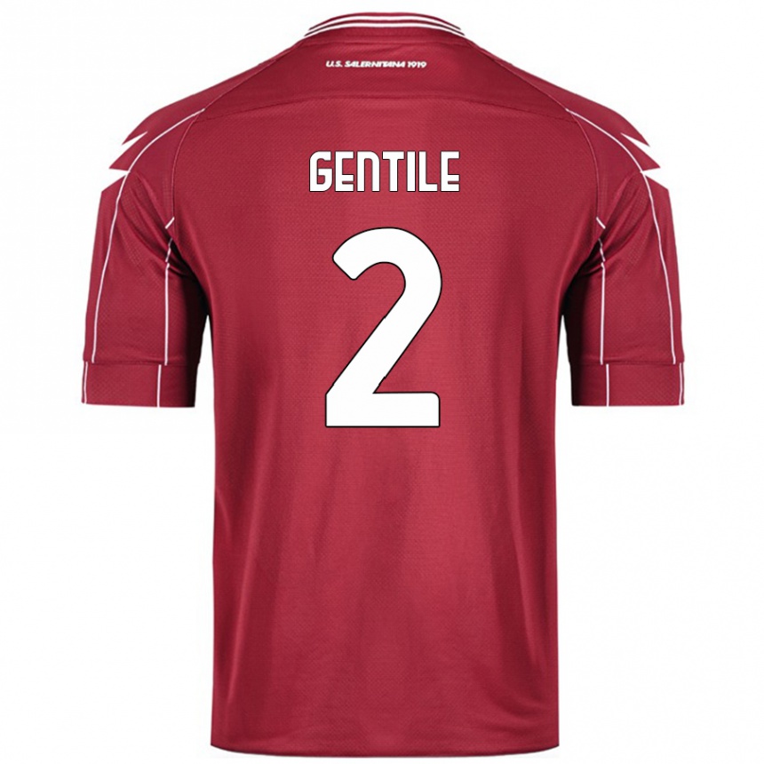 Kids Football Davide Gentile #2 Burgundy Home Jersey 2024/25 T-Shirt Australia