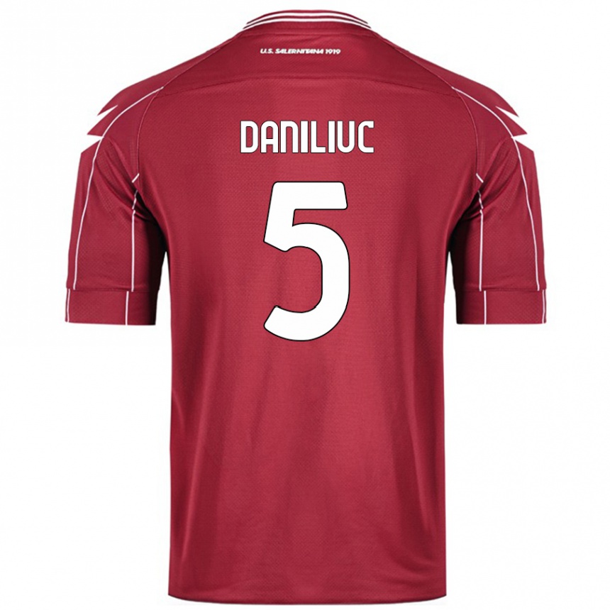 Kids Football Flavius Daniliuc #5 Burgundy Home Jersey 2024/25 T-Shirt Australia