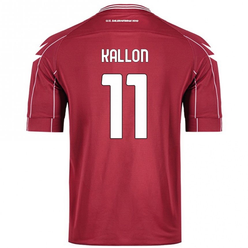 Kids Football Yayah Kallon #11 Burgundy Home Jersey 2024/25 T-Shirt Australia