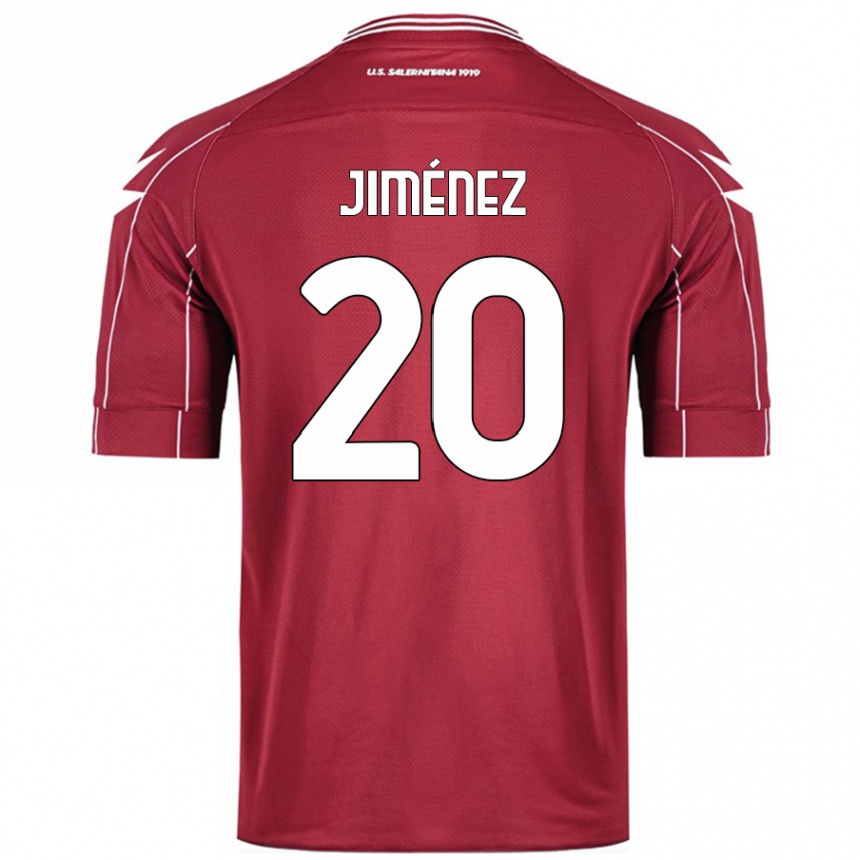 Kids Football Kaleb Jiménez #20 Burgundy Home Jersey 2024/25 T-Shirt Australia