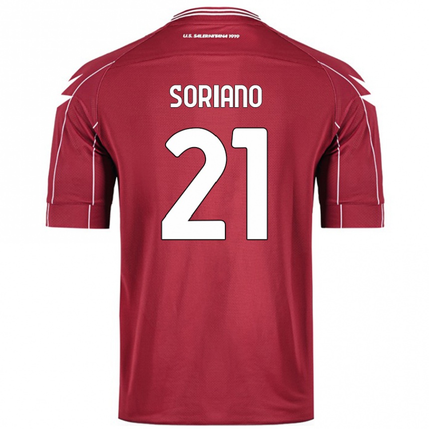 Kids Football Roberto Soriano #21 Burgundy Home Jersey 2024/25 T-Shirt Australia