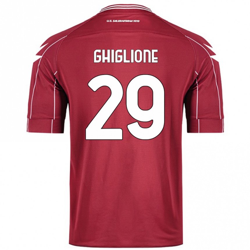 Kids Football Paolo Ghiglione #29 Burgundy Home Jersey 2024/25 T-Shirt Australia