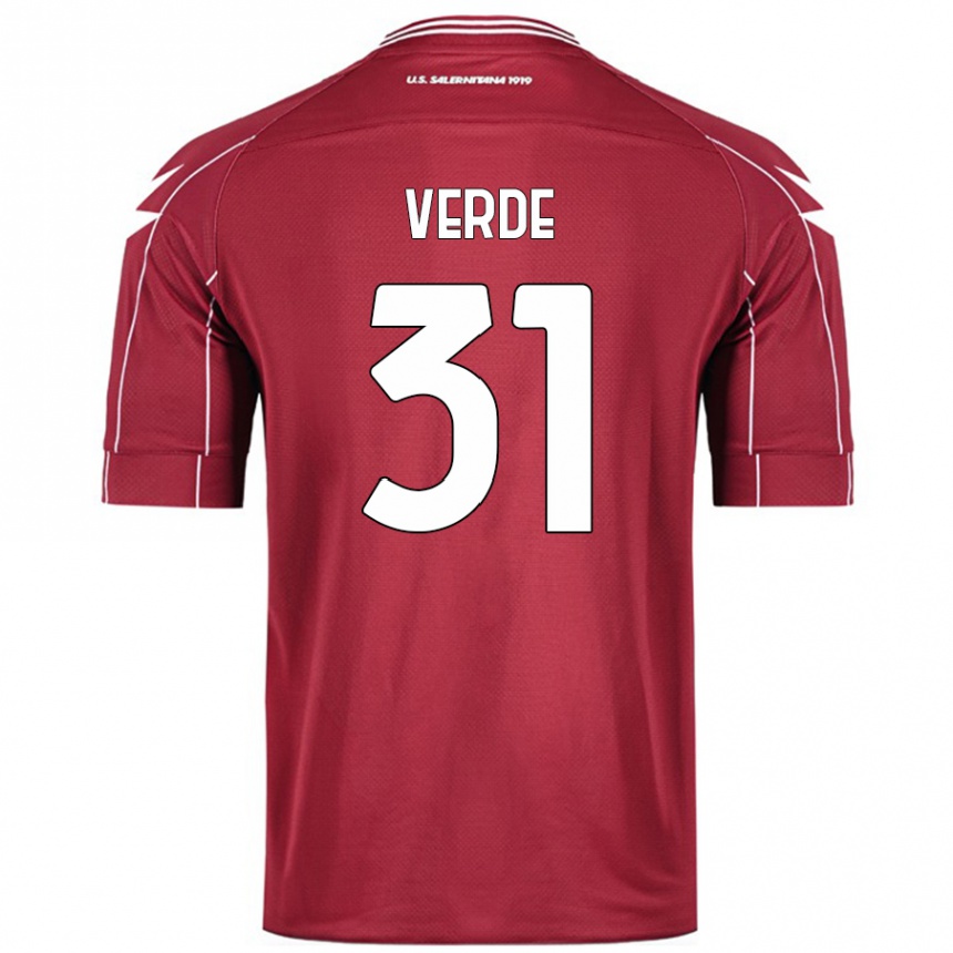 Kids Football Daniele Verde #31 Burgundy Home Jersey 2024/25 T-Shirt Australia