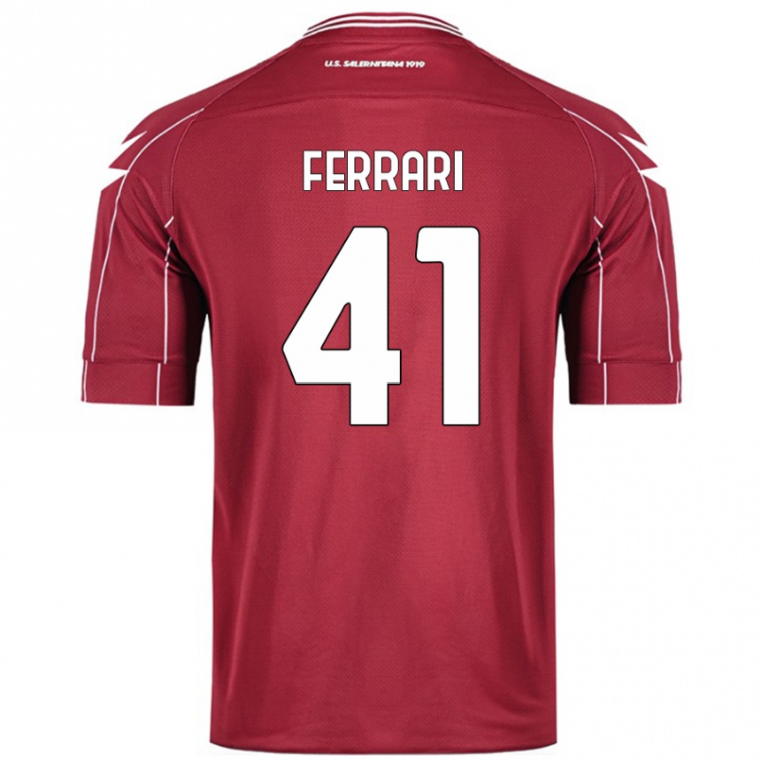 Kids Football Tommaso Ferrari #41 Burgundy Home Jersey 2024/25 T-Shirt Australia