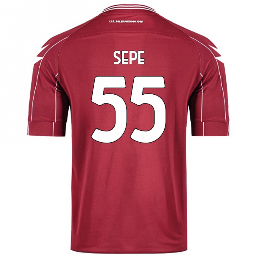 Kids Football Luigi Sepe #55 Burgundy Home Jersey 2024/25 T-Shirt Australia