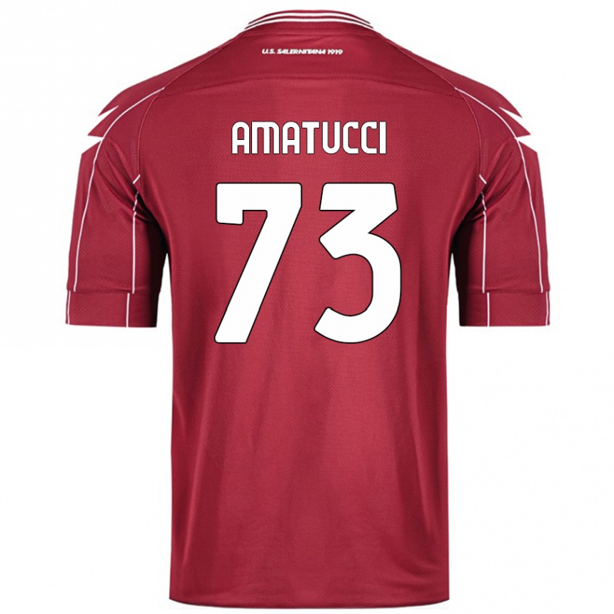 Kids Football Lorenzo Amatucci #73 Burgundy Home Jersey 2024/25 T-Shirt Australia