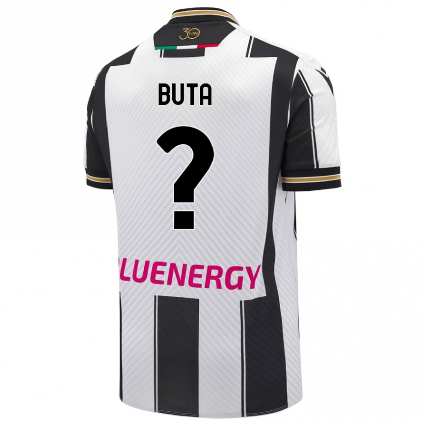 Kids Football Leonardo Buta #0 White Black Home Jersey 2024/25 T-Shirt Australia