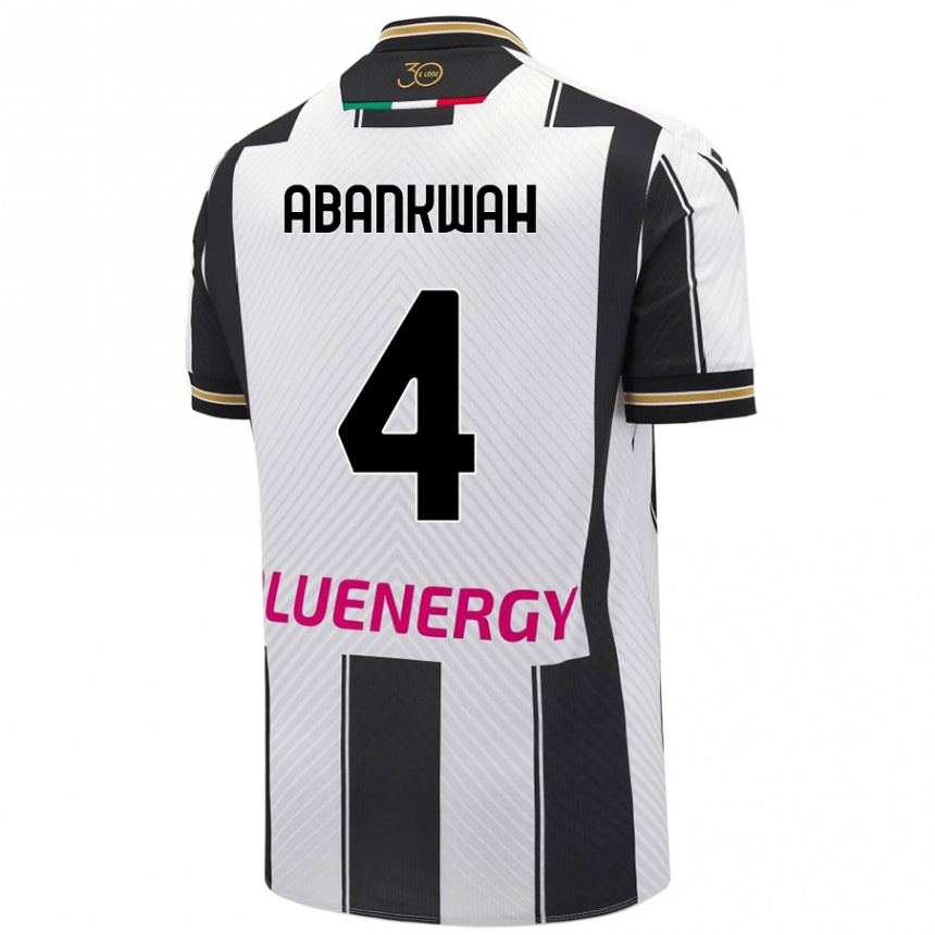 Kids Football James Abankwah #4 White Black Home Jersey 2024/25 T-Shirt Australia