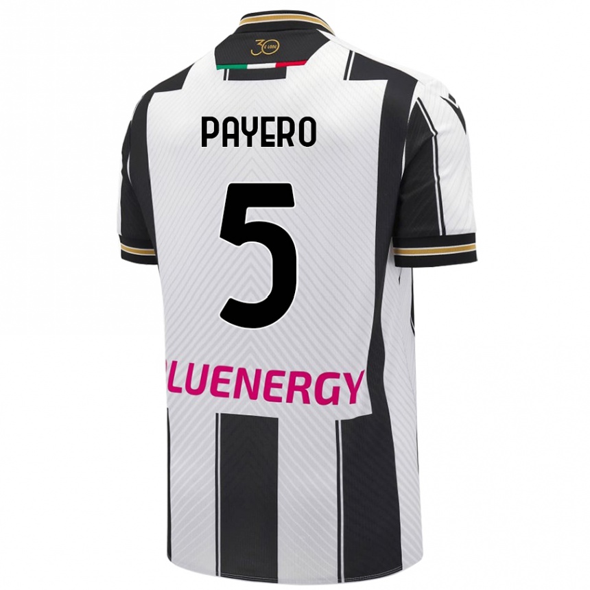 Kids Football Martin Payero #5 White Black Home Jersey 2024/25 T-Shirt Australia