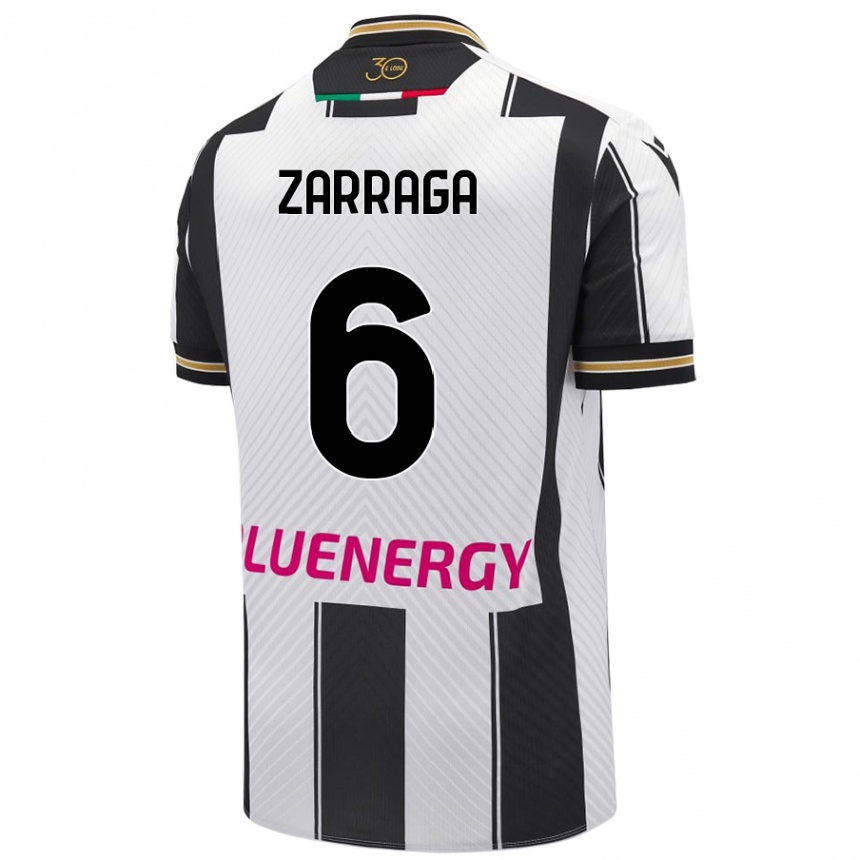 Kids Football Oier Zarraga #6 White Black Home Jersey 2024/25 T-Shirt Australia