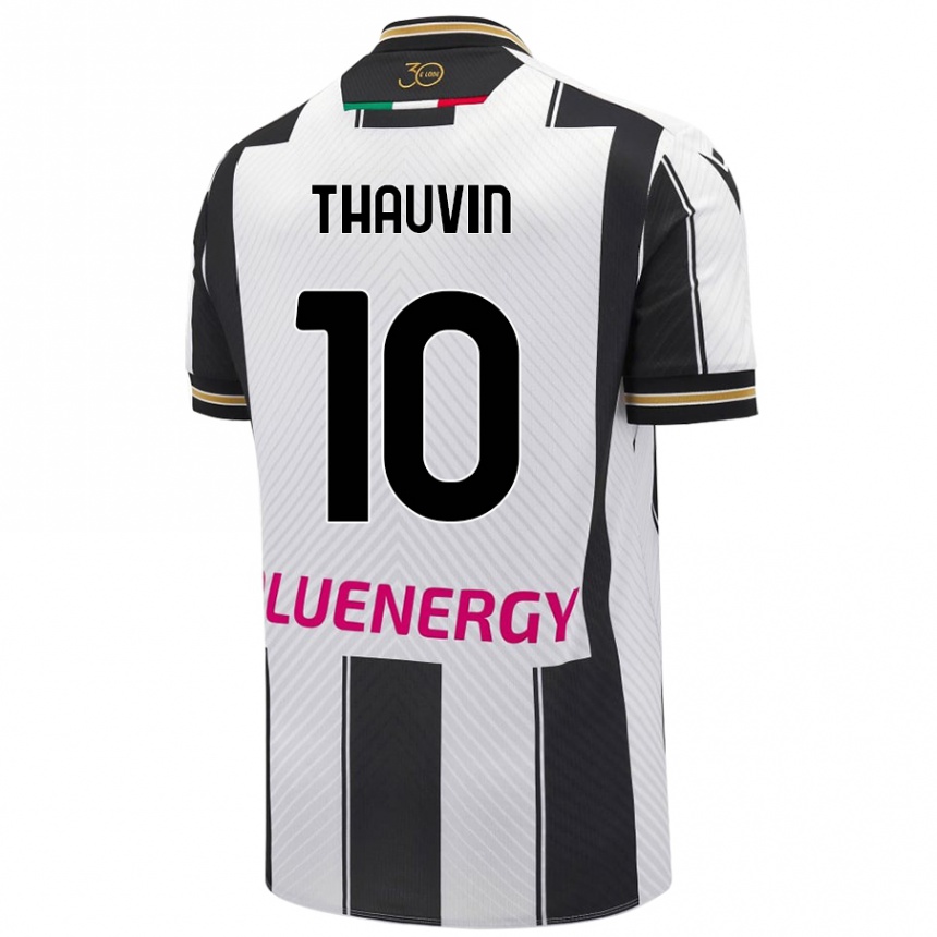 Kids Football Florian Thauvin #10 White Black Home Jersey 2024/25 T-Shirt Australia